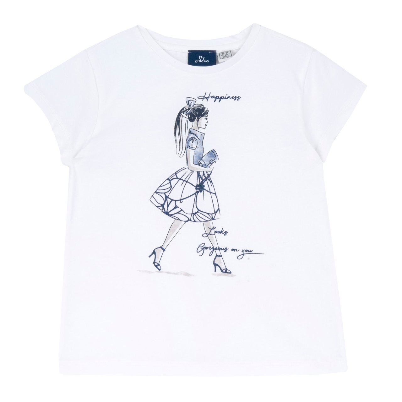 T-SHIRT CHICCO MANICHE CORTE CON STAMPA