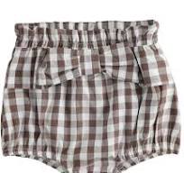 Shorts neonata 100% cotone fantasia check da 1 a 24 mesi iDO