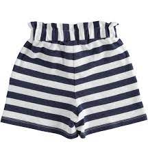 Pantaloni bambina corti 44766 fantasia rigata con fiocco da 6 mesi a 8 anni iDO