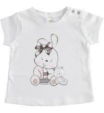 T-shirt neonata 100% cotone con grafiche diverse da 1 a 24 mesi iDO