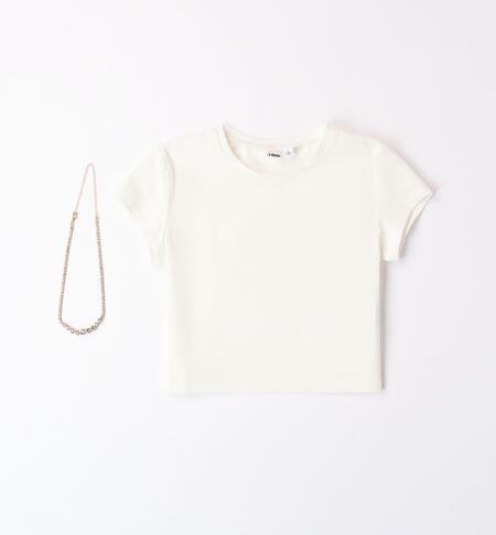 T-shirt con collana per ragazza