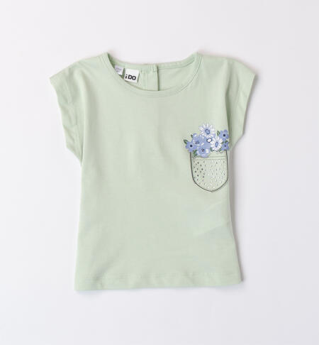 T-shirt verde per bambina