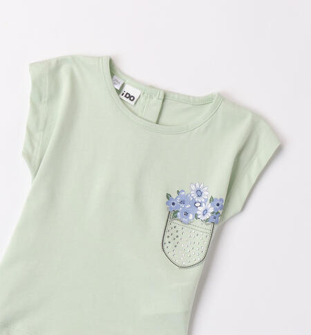 T-shirt verde per bambina